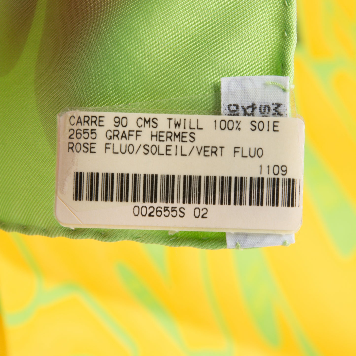 Silk Graff Graffiti Scarf 90 Rose Fluo Soleil Vert Fluo