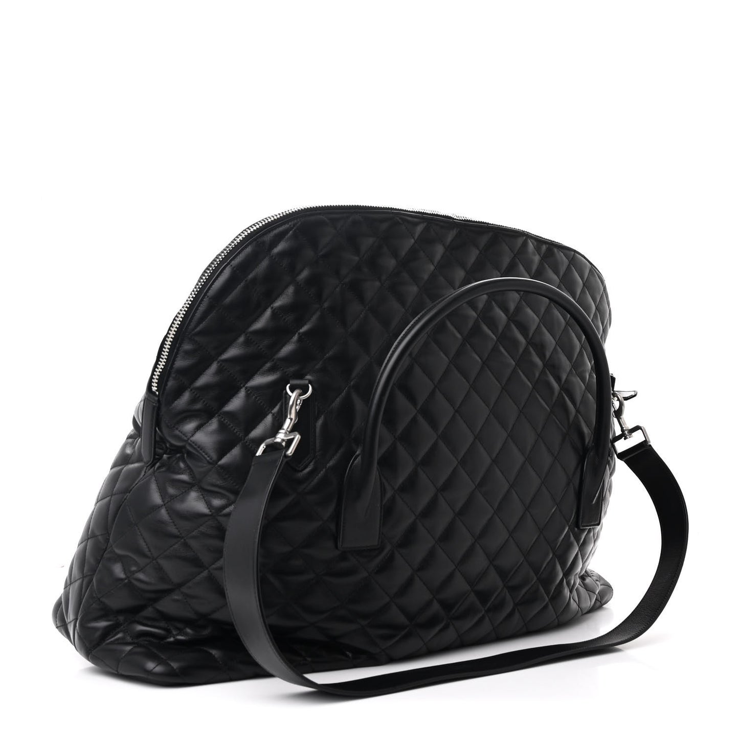 Calfskin Quilted ES Giant Travel Bag Black