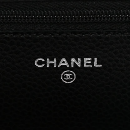 Chanel Caviar Quilted CC Turnlock Wallet On Chain WOC Black 6 of 12