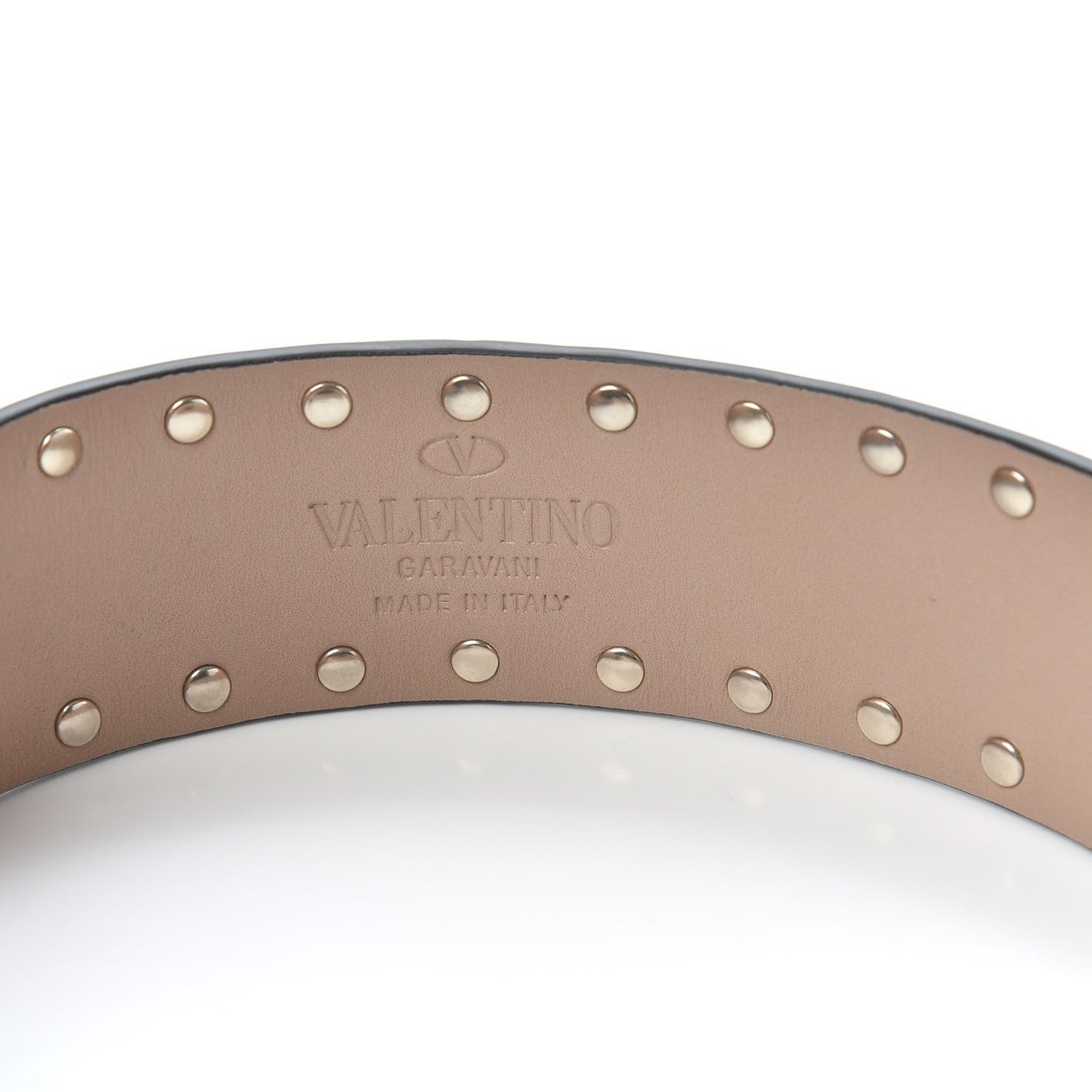 Lambskin Rockstud Spike Shoulder Strap Poudre