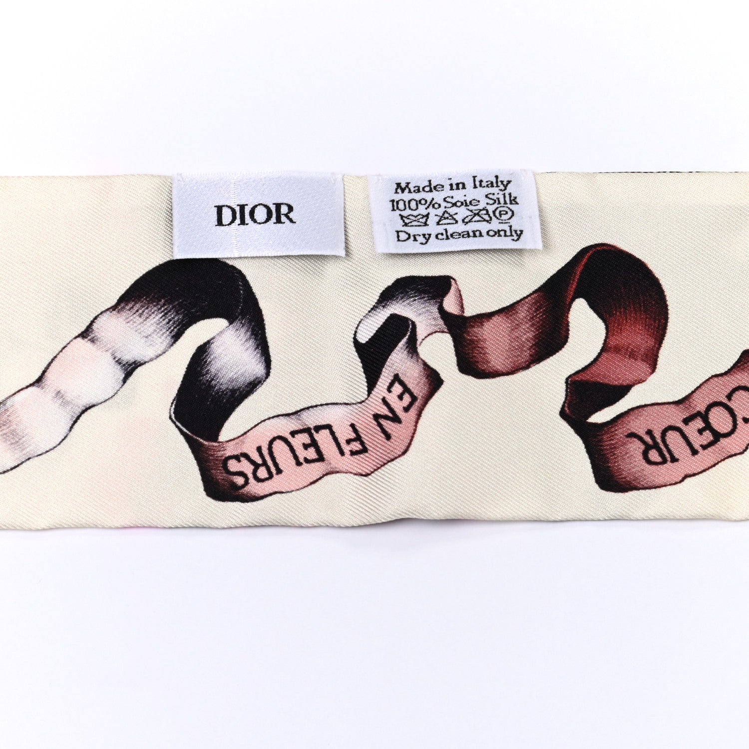 Christian Dior Silk Coeur En Fleur Mitzah Scarf White 3 of 3