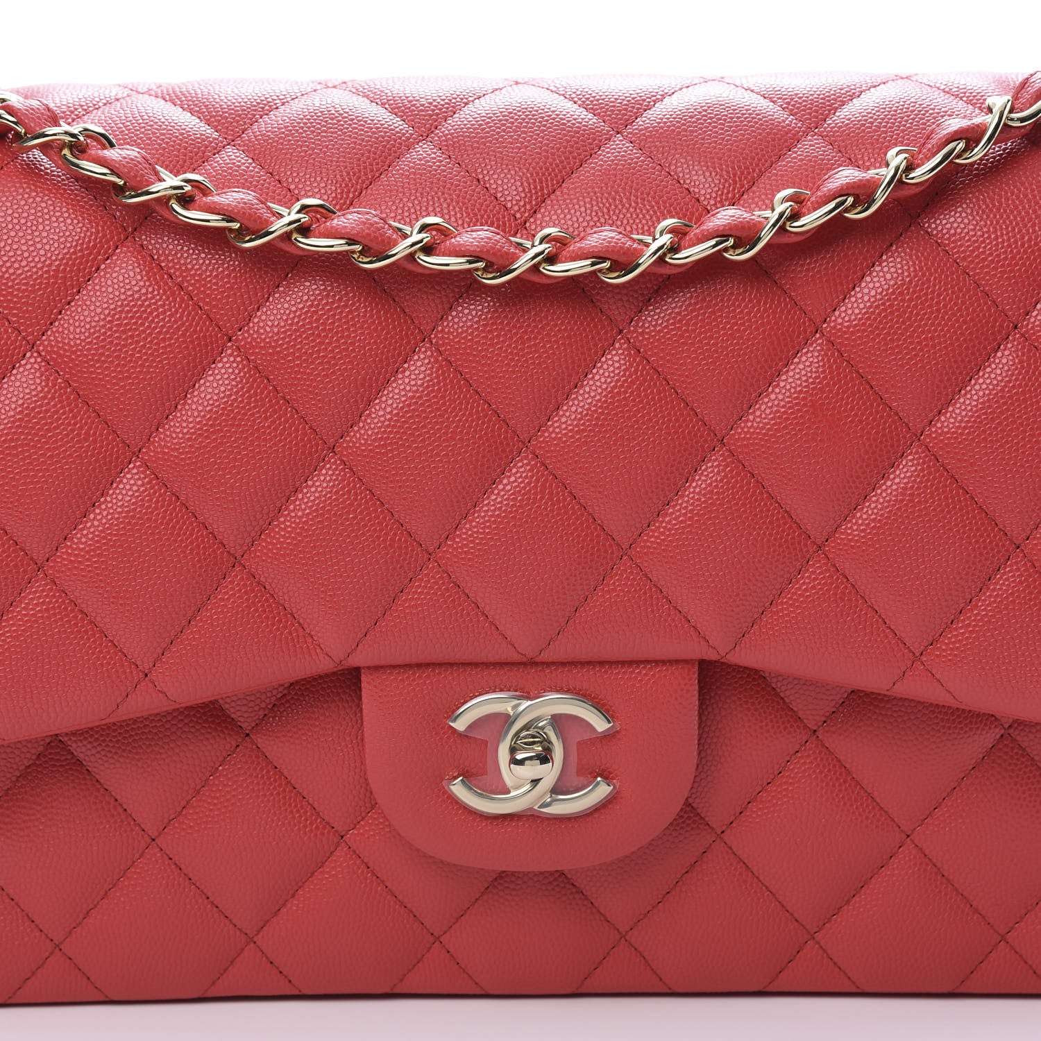 Chanel Caviar Quilted Jumbo Double Flap Red 8 of 11