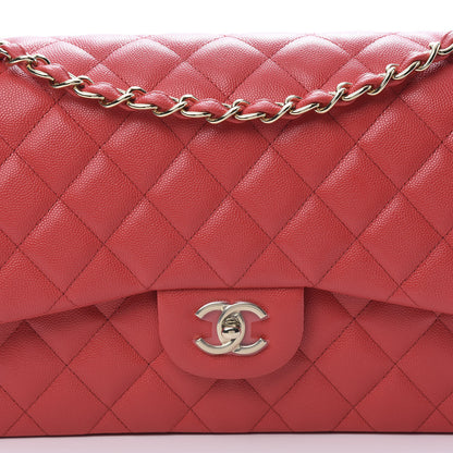 Chanel Caviar Quilted Jumbo Double Flap Red 8 of 11