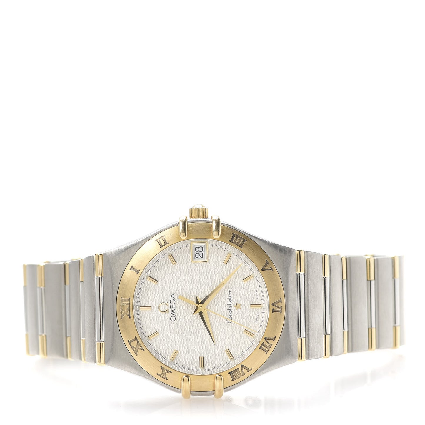 Stainless Steel 18K Yellow Gold 33mm Constellation Quartz Watch White 1312.30