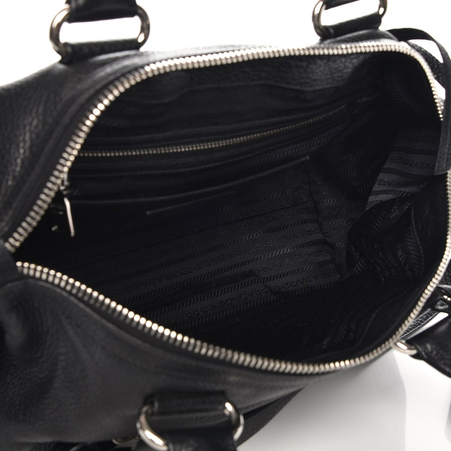 Vitello Daino Shopping Satchel Black