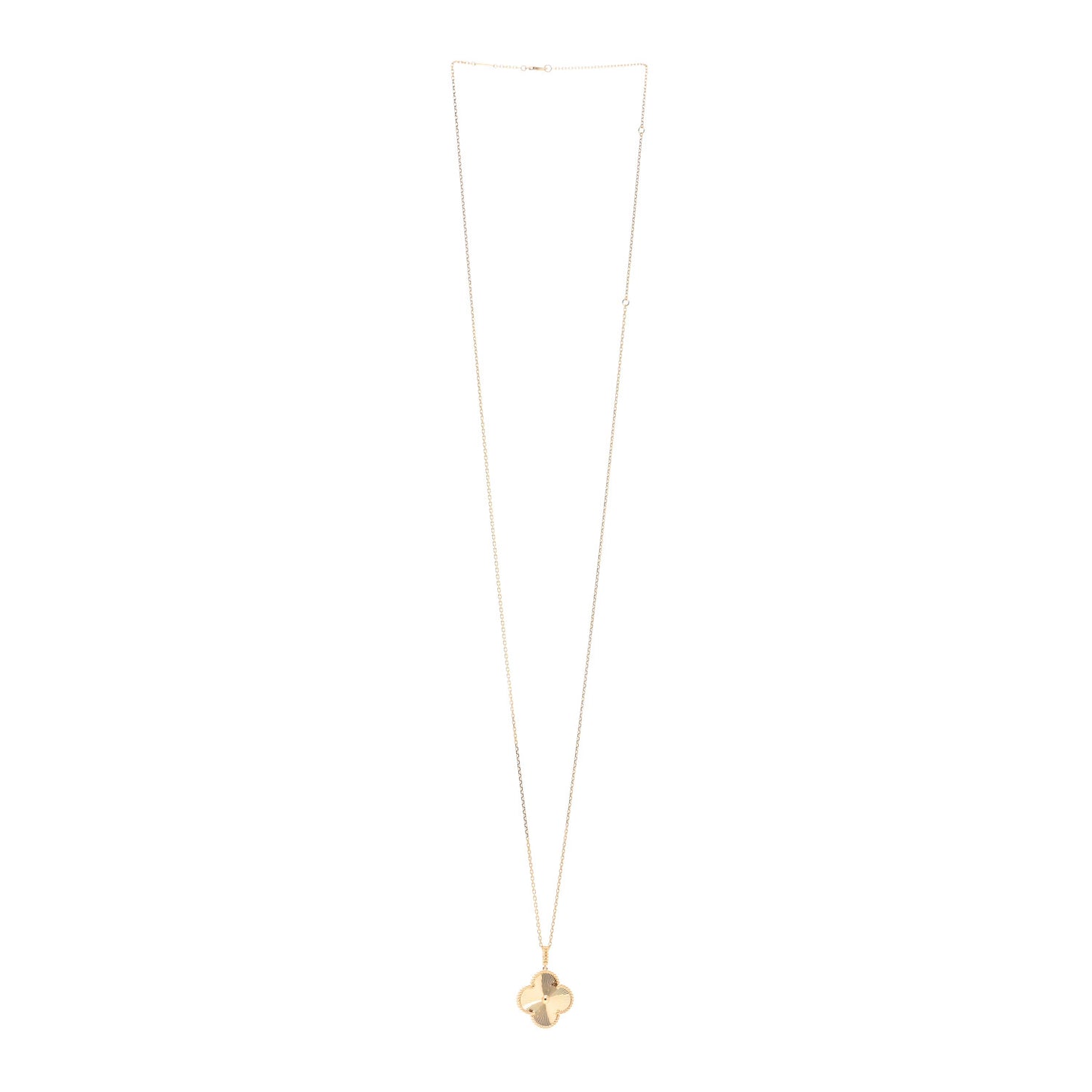 18K Yellow Gold Guilloche Magic Alhambra Long Necklace