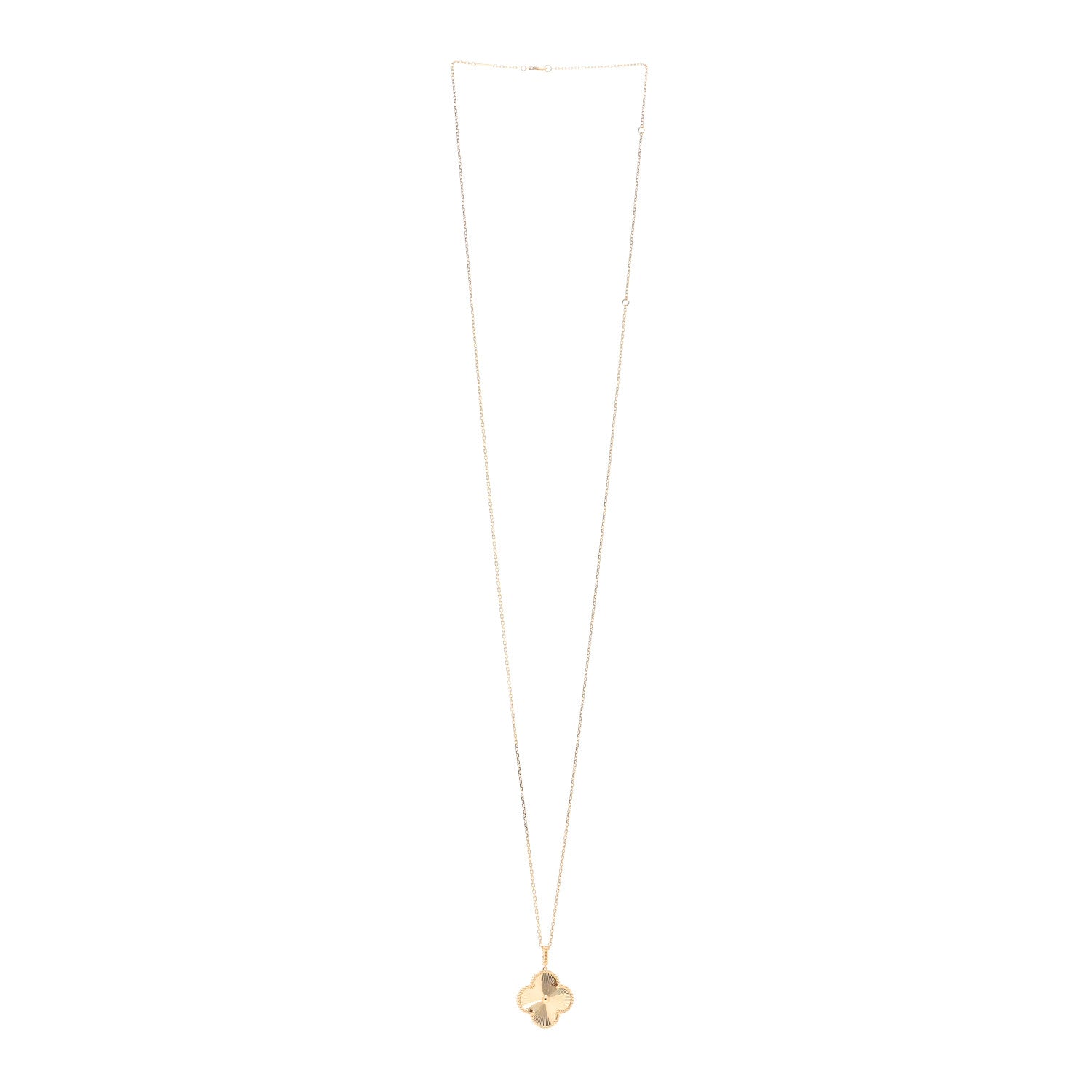 Van Cleef & Arpels 18K Yellow Gold Guilloche Magic Alhambra Long Necklace 3 of 6