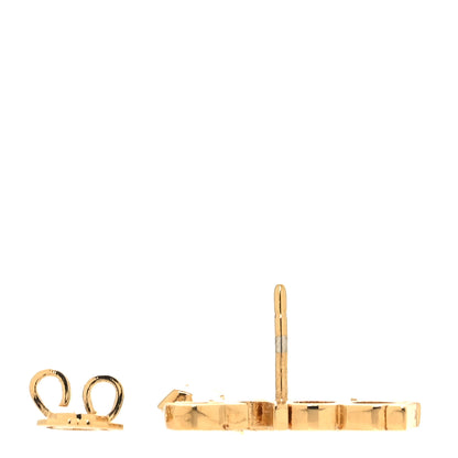 Gucci Metal Crystal Pearl Script Drop Single Earring Gold 3 of 4