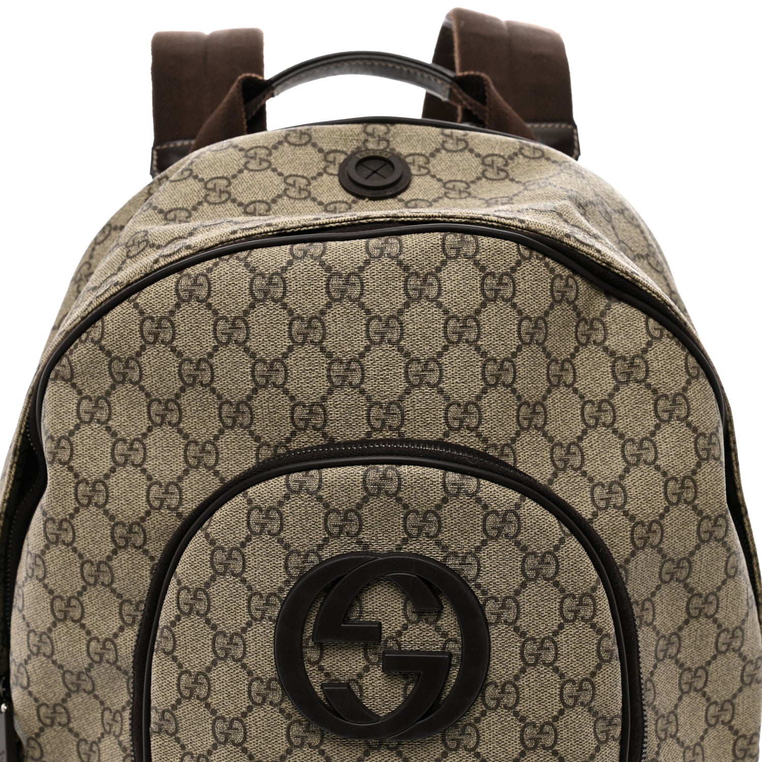 Gucci GG Plus Monogram Interlocking G Medium Backpack Dark Brown 8 of 10