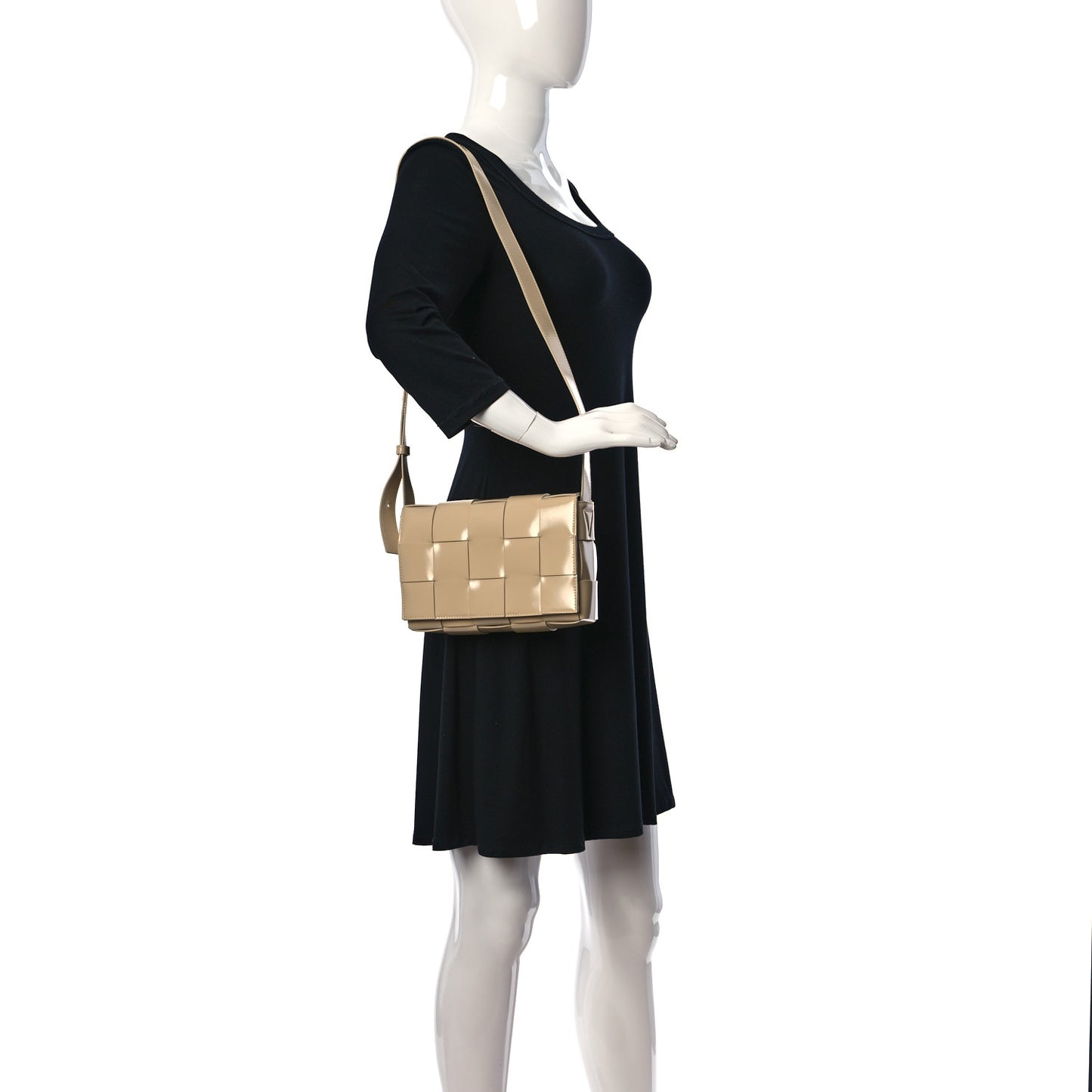 Brushed Calfskin Intrecciato Cassette Bag Porridge