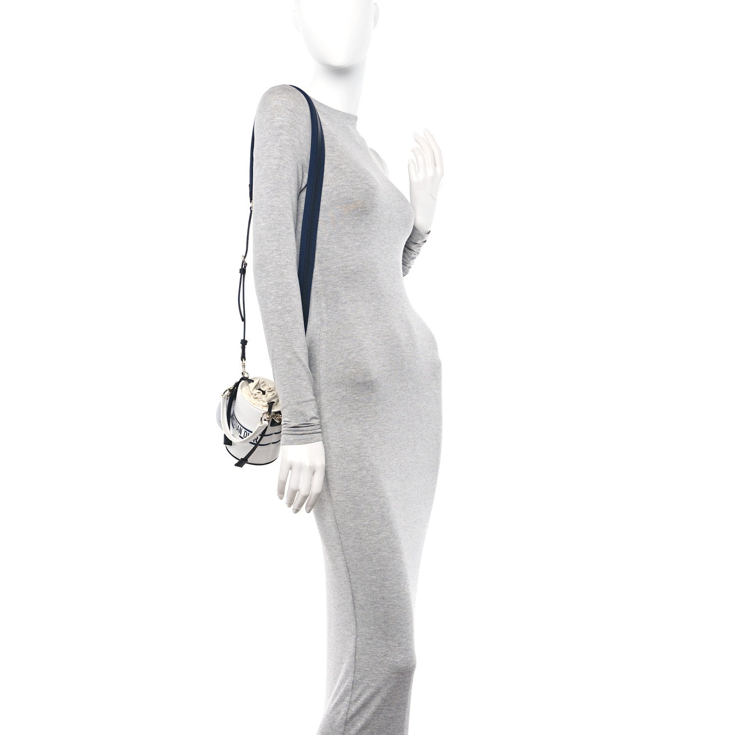 Christian Dior Calfskin Micro Dior Vibe Bucket White Blue 2 of 9