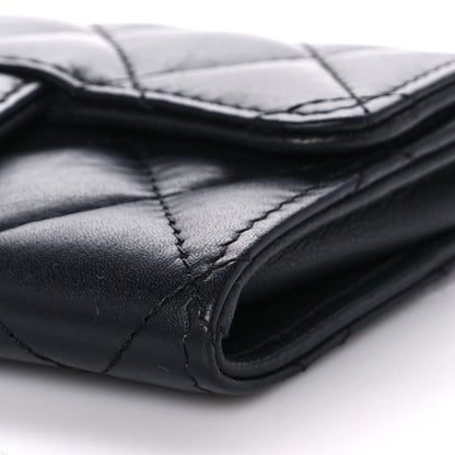 Chanel Aged Calfskin Quilted Reissue Flap Card Holder Black 10 of 15