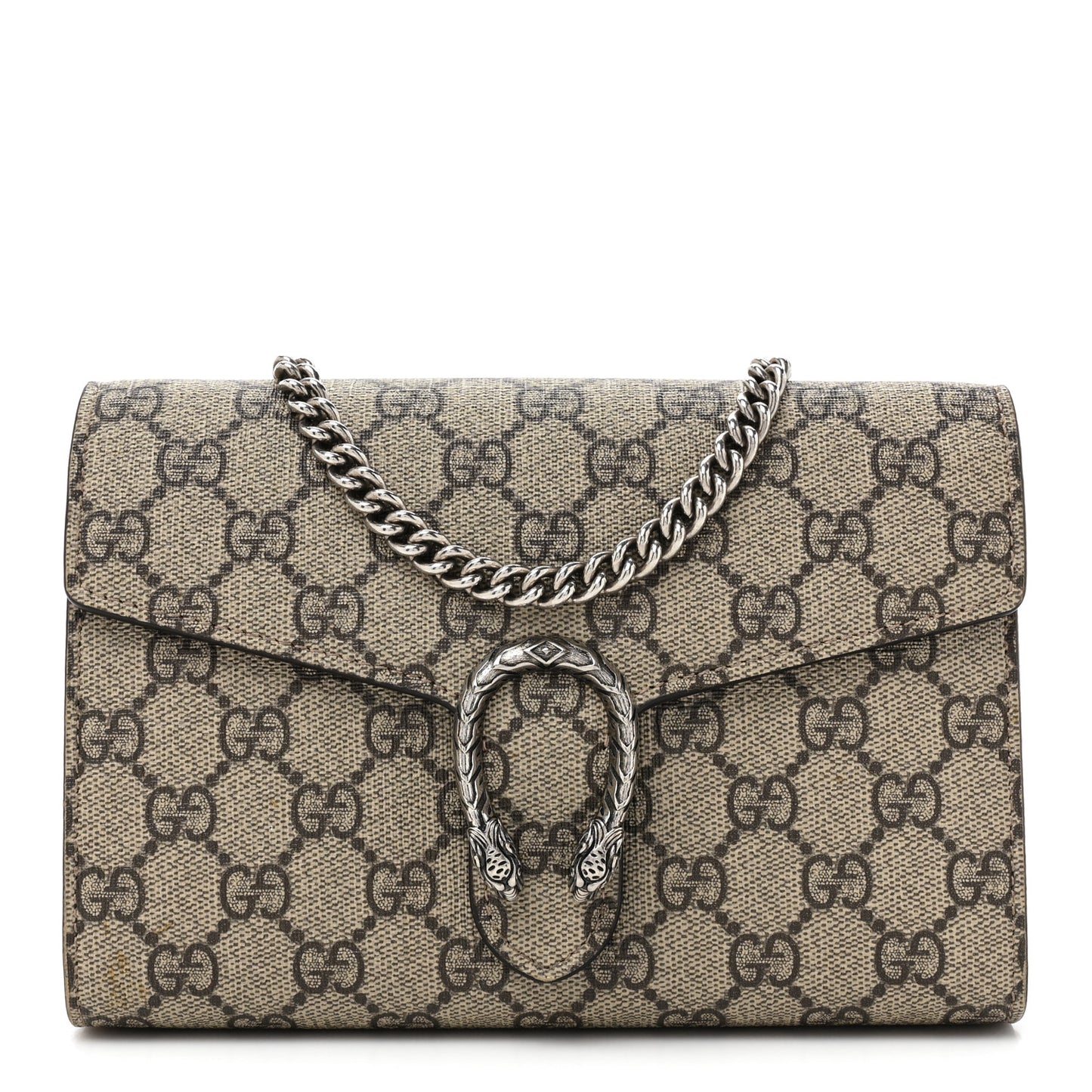 GG Supreme Monogram Mini Dionysus Chain Wallet Beige Taupe