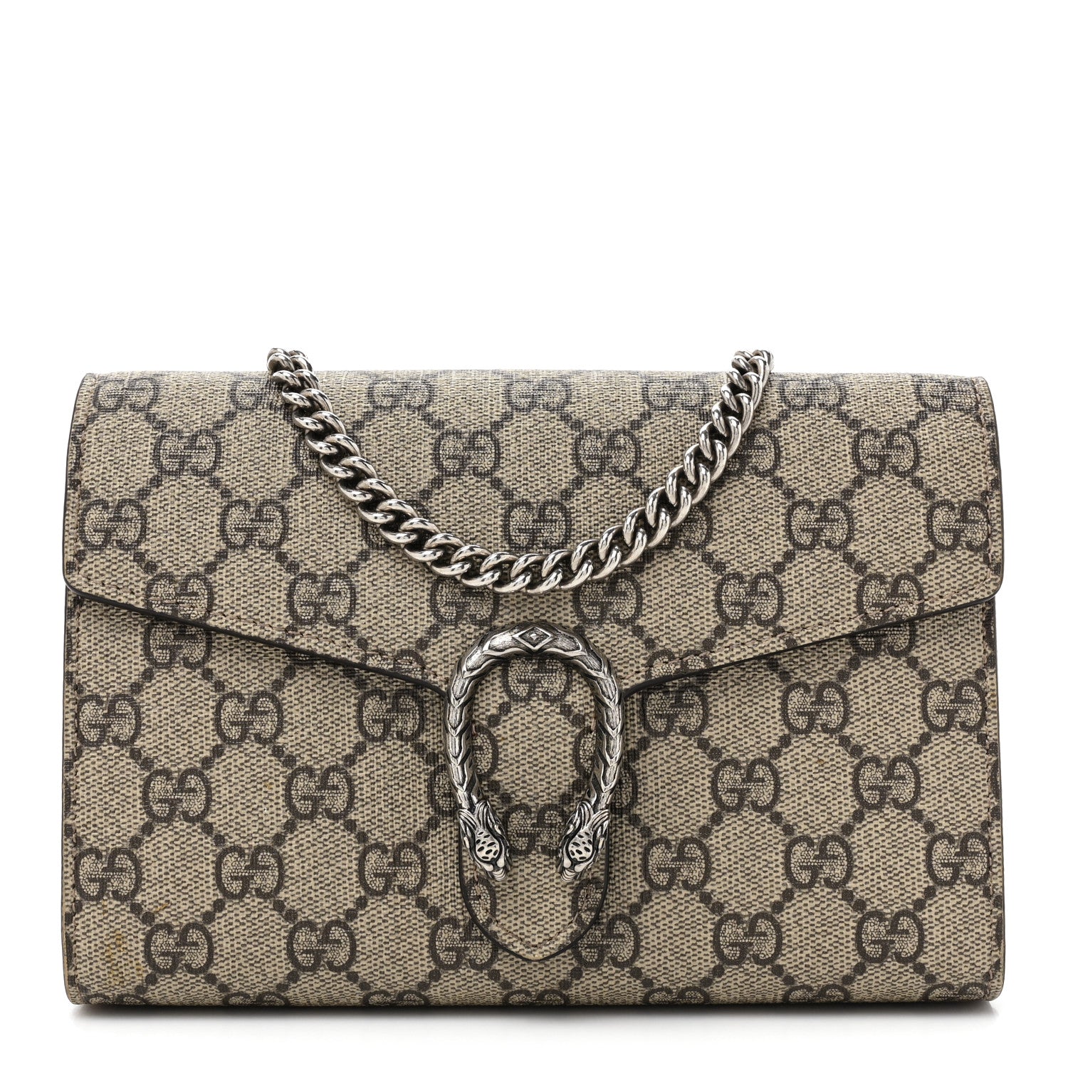 Gucci GG Supreme Monogram Mini Dionysus Chain Wallet Beige Taupe 1 of 17