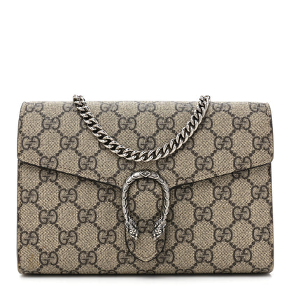 Gucci GG Supreme Monogram Mini Dionysus Chain Wallet Beige Taupe 1 of 17