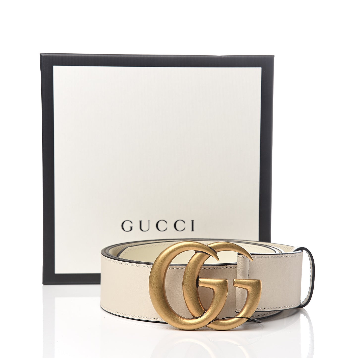 Calfskin Double G 40mm Belt 95 38 Mystic White
