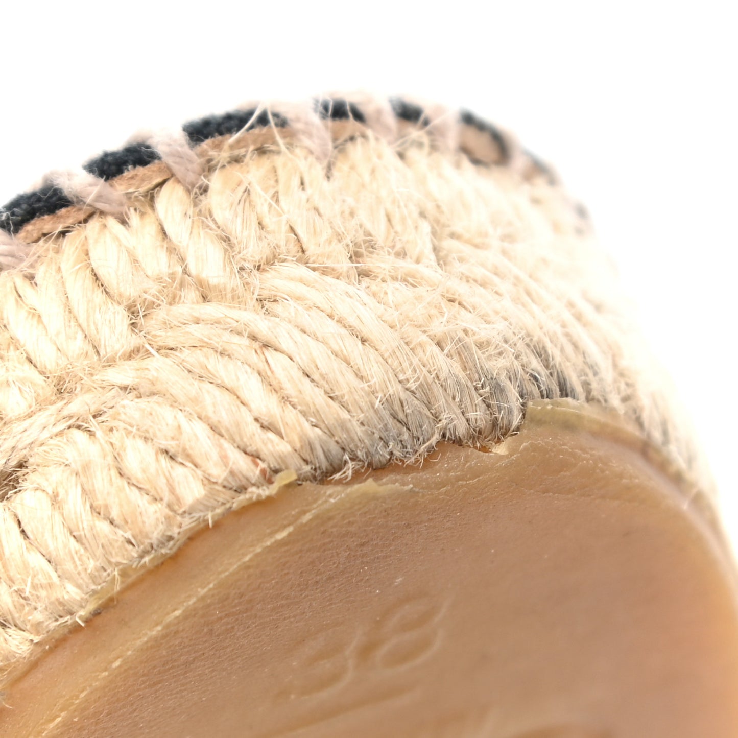 Linen CC Espadrilles 38 Beige Black