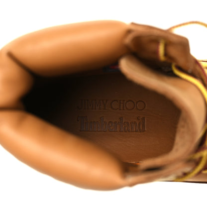 Jimmy Choo X TIMBERLAND Nubuck Glitter Ankle Boots 9.5 Wheat 7 of 8