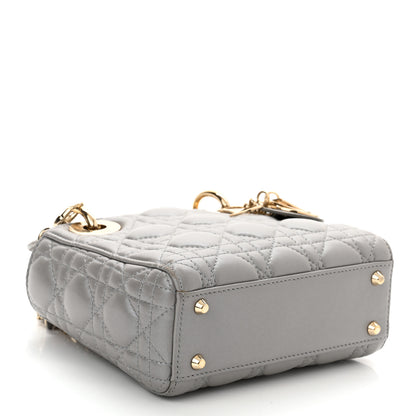 Christian Dior Metallic Lambskin Cannage Mini Lady Dior Grey 4 of 10