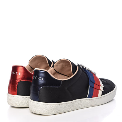 Gucci Canvas Crystal Sylvie Web Womens Ace Sneakers 38 Black 4 of 17