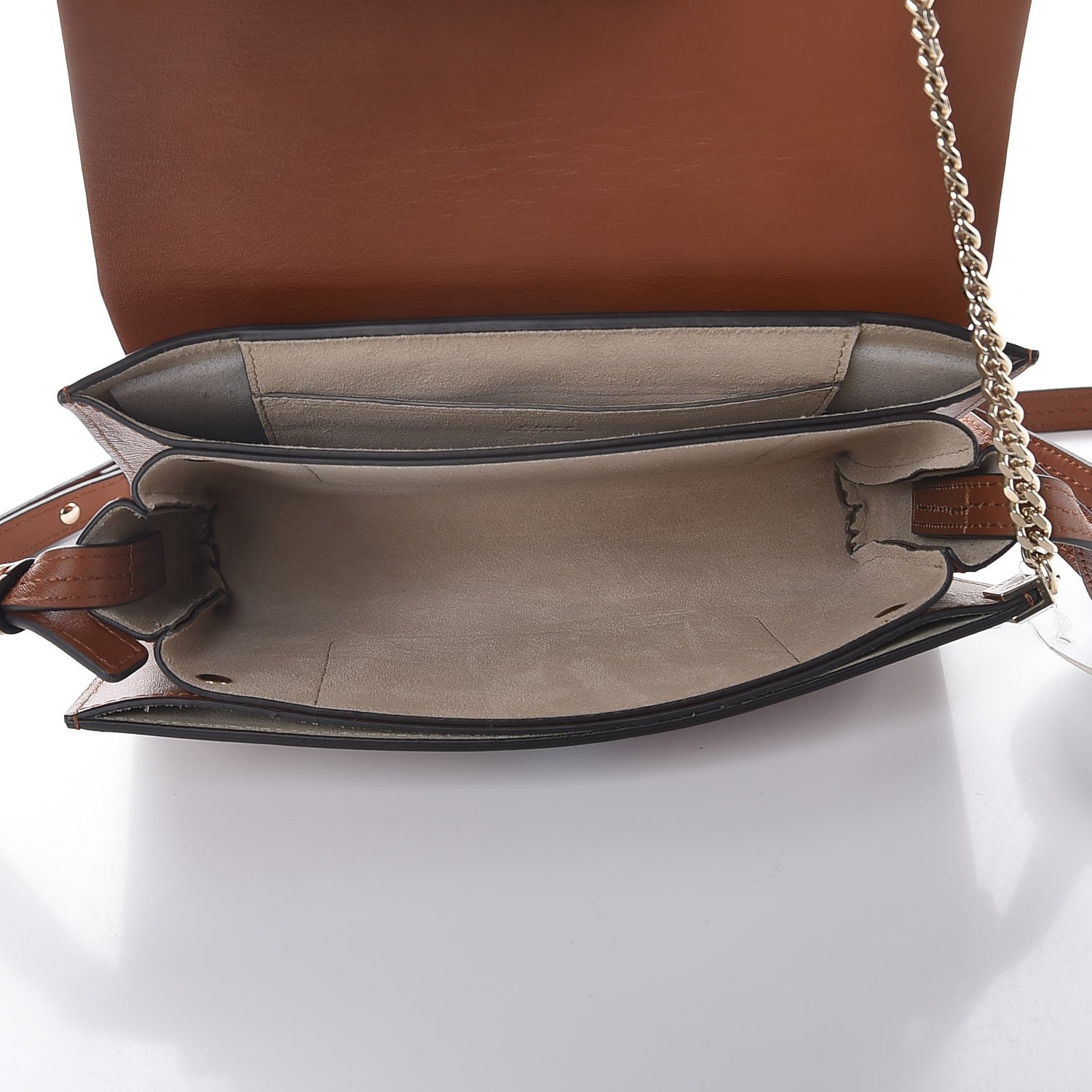 Chloe Suede Calfskin Small Faye Shoulder Bag Tobacco 5 of 7