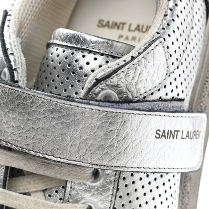 Saint Laurent Calfskin Perforated Womens SL24 Sneakers 39 Argento 8 of 12