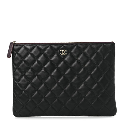 Chanel Lambskin Quilted Medium Cosmetic Case Black 1 of 9