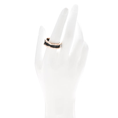 Bulgari 18K Rose Gold Black Ceramic B.Zero1 Two-Band Ring 65 11 2 of 6