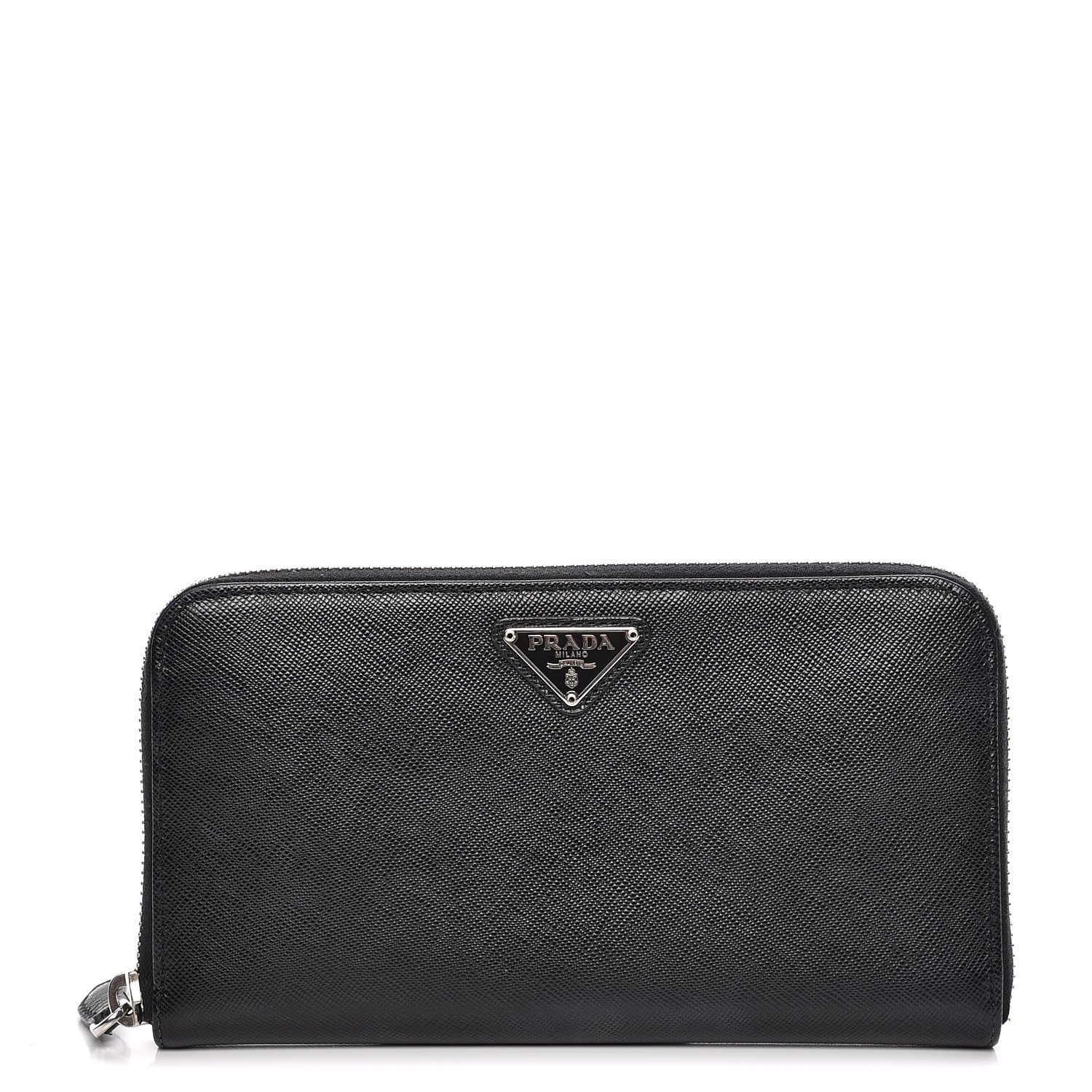 Prada Saffiano Zip Around Wallet Nero Black 1 of 9