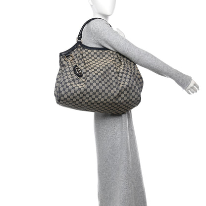 Gucci Monogram Calfskin Large Sukey Tote Navy 2 of 13
