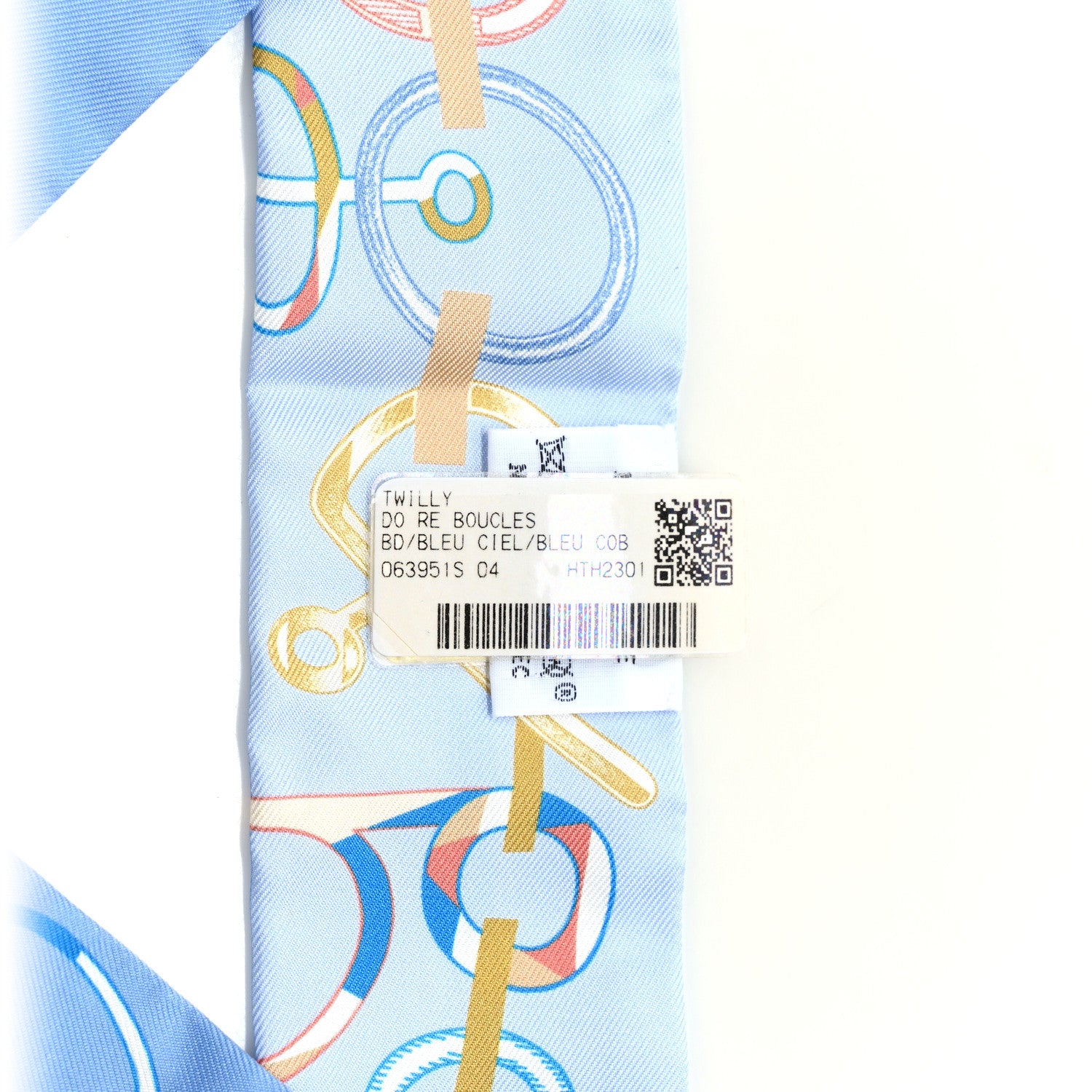 Hermes Silk Do Re Boucles Twilly Bleu Ciel Blue Cob 4 of 4