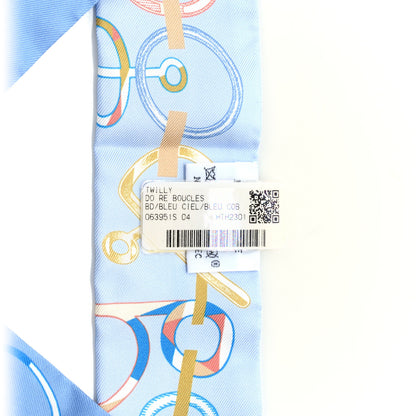 Hermes Silk Do Re Boucles Twilly Bleu Ciel Blue Cob 4 of 4