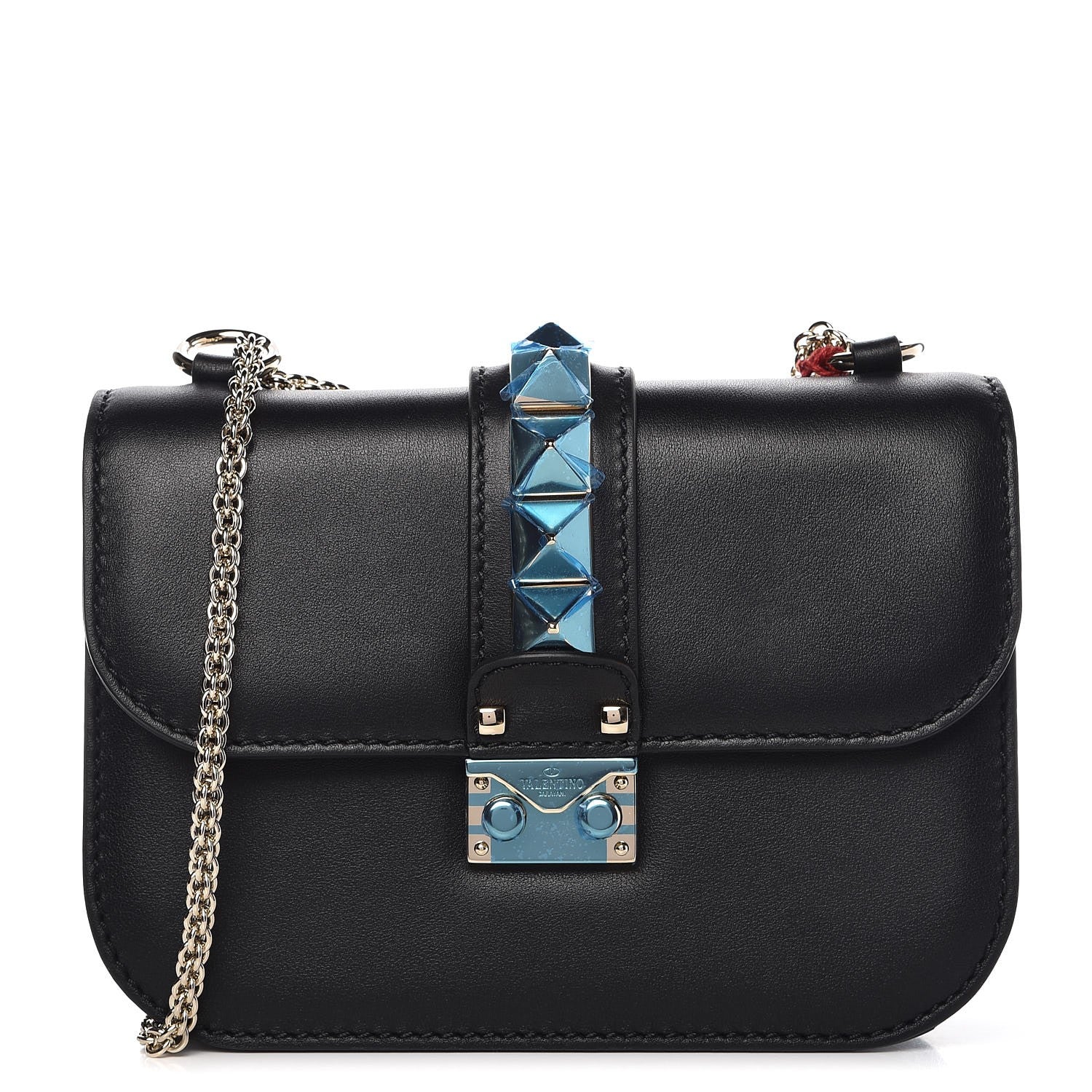 Valentino Garavani Vitello Small Glam Lock Rockstud Flap Black 1 of 6