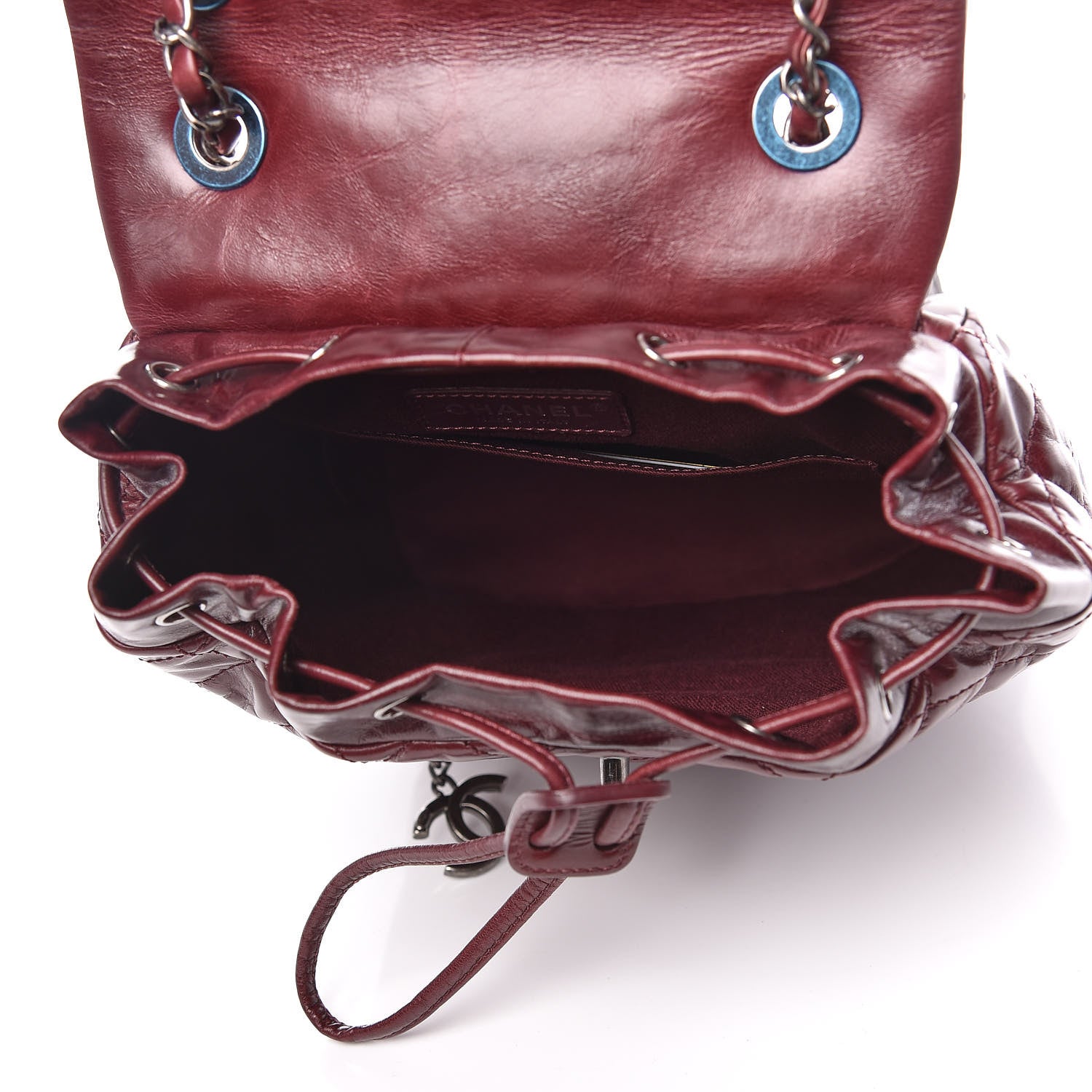 Chanel Glazed Calfskin Quilted Small Salzburg Backpack Burgundy 5 of 16
