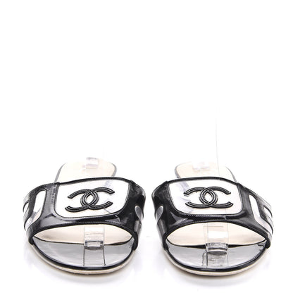 Chanel Patent Calfskin CC Sandals 39 Black 2 of 11