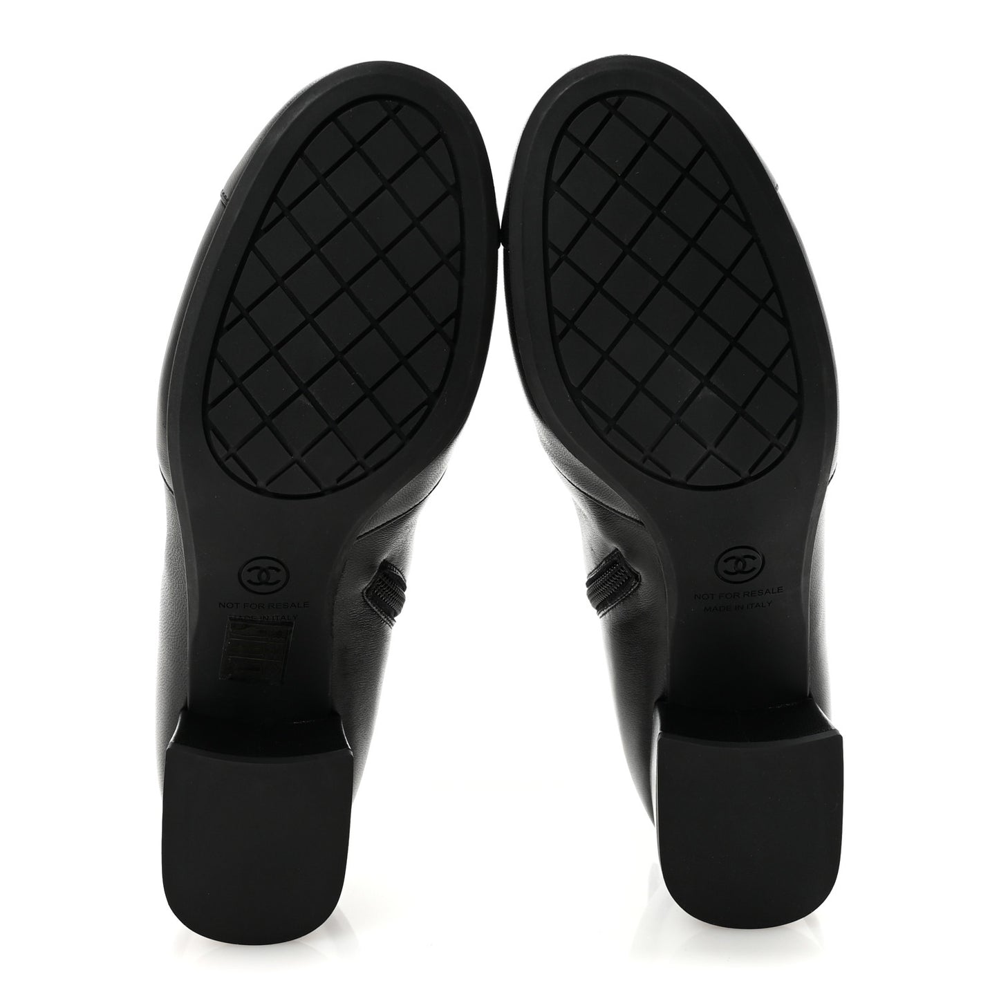 Stretch Lambskin Cap Toe CC Short Boots 40 Black