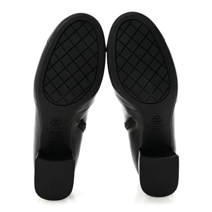 Chanel Stretch Lambskin Cap Toe CC Short Boots 40 Black 6 of 9