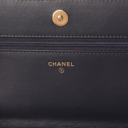 Chanel Caviar Quilted Boy Wallet On Chain WOC Navy 5 of 7