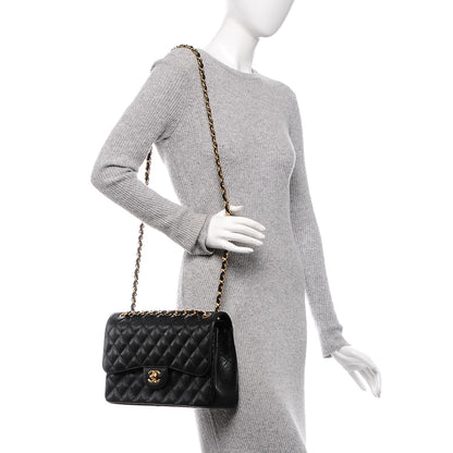 Chanel Caviar Quilted Jumbo Double Flap Black 2 of 8