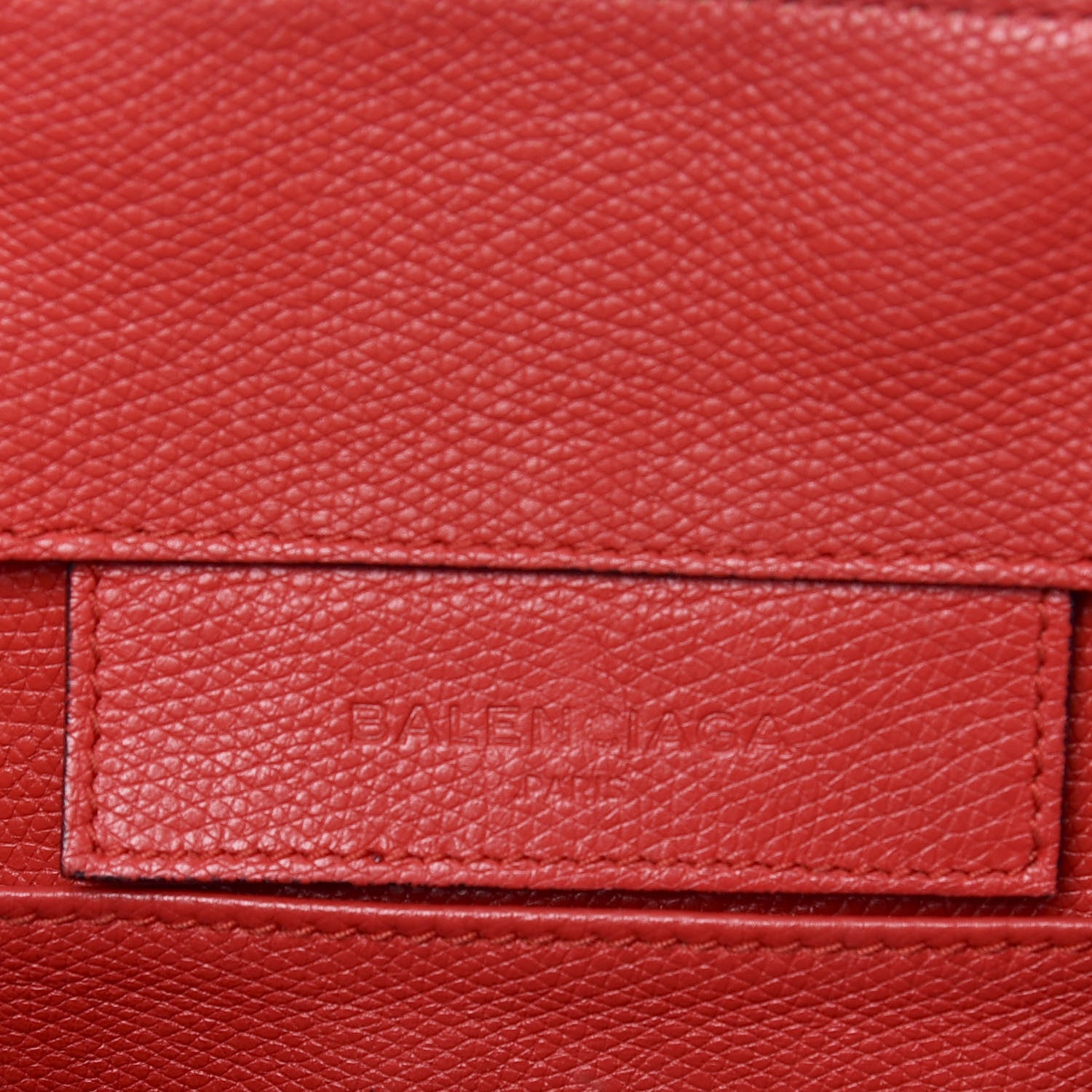 Balenciaga Grained Calfskin Plate Hardware Papier A6 Zip Around Tote Rouge Houx 6 of 12