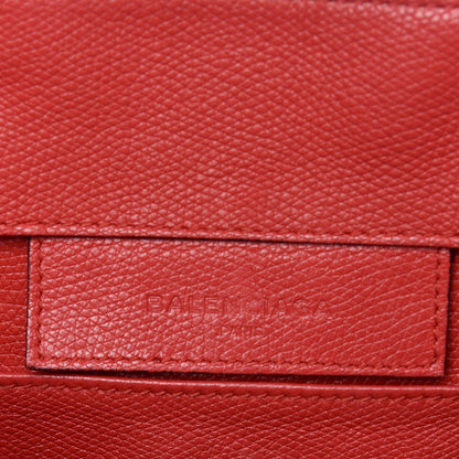 Balenciaga Grained Calfskin Plate Hardware Papier A6 Zip Around Tote Rouge Houx 6 of 12