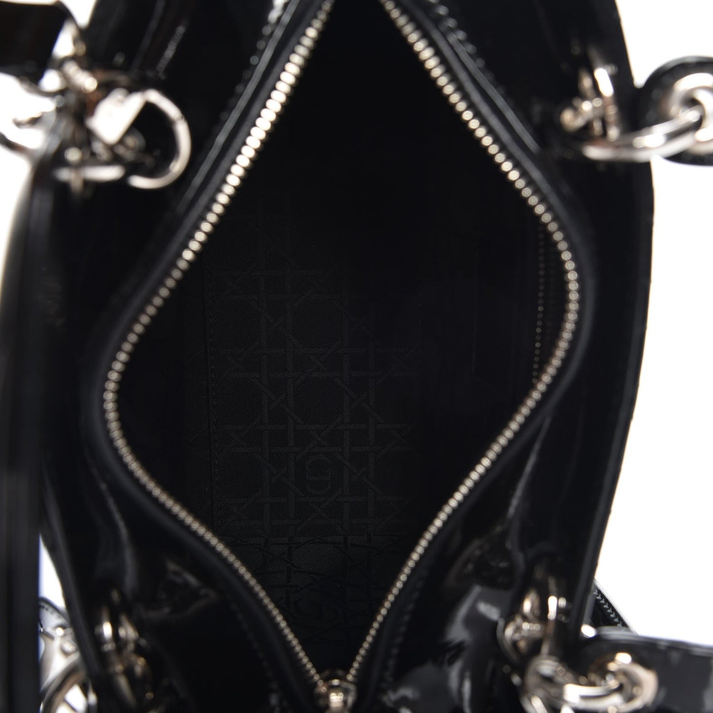 Patent Cannage Medium Lady Dior Black
