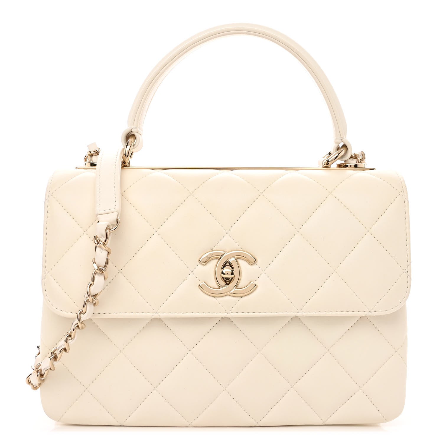 Chanel Lambskin Quilted Small Trendy CC Dual Handle Flap Bag White 1 of 10