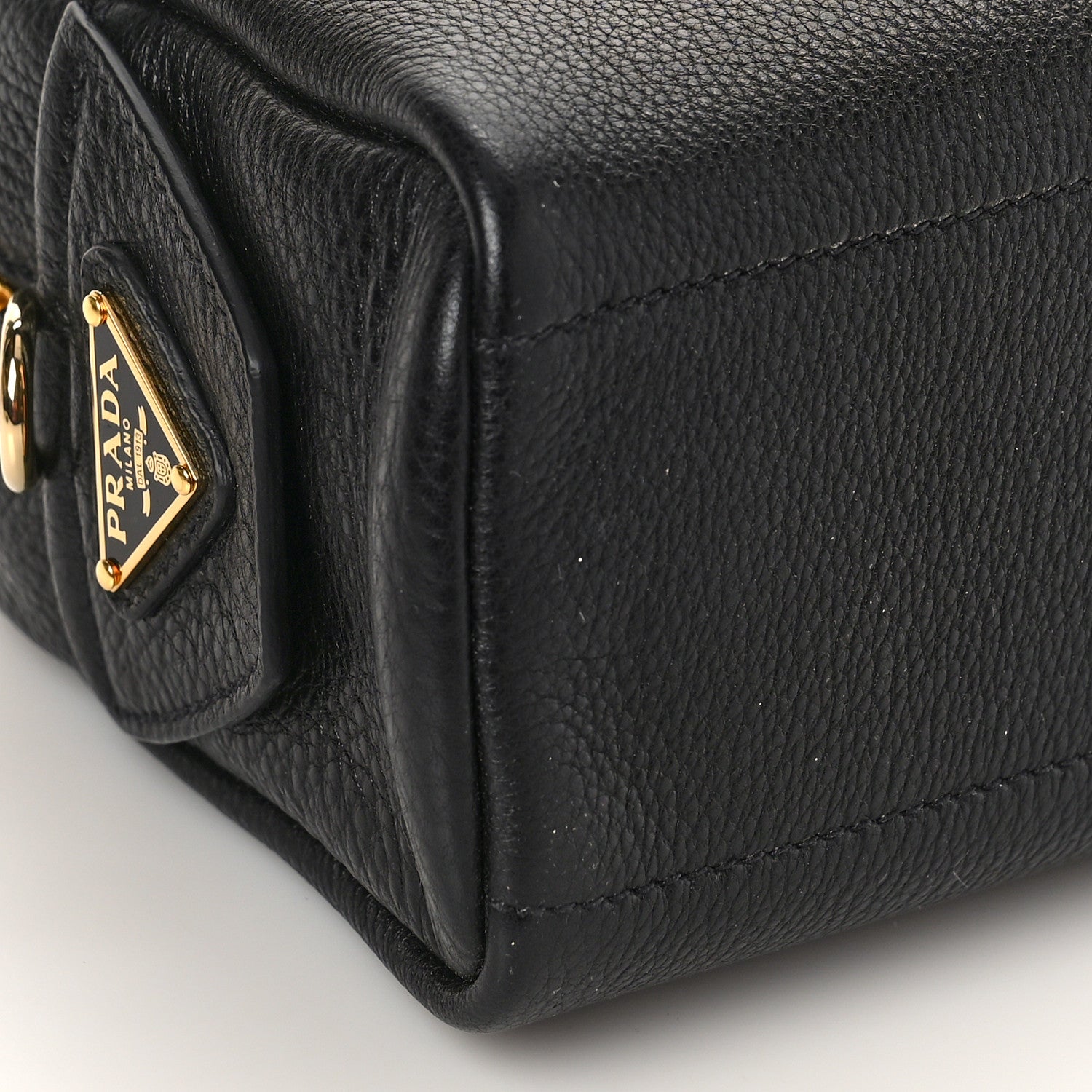 Prada Vitello Phenix Embossed Logo Camera Bag Black 7 of 8