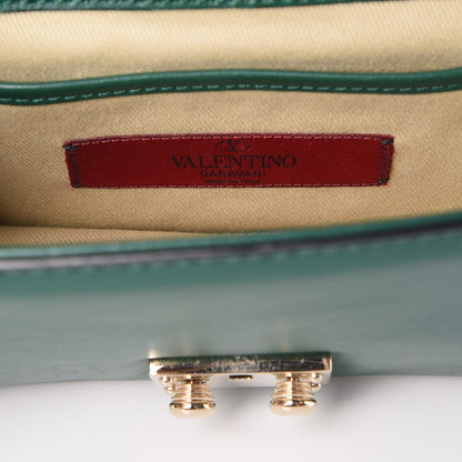 Valentino Garavani Vitello Mini Glam Lock Rockstud Flap Green 6 of 7