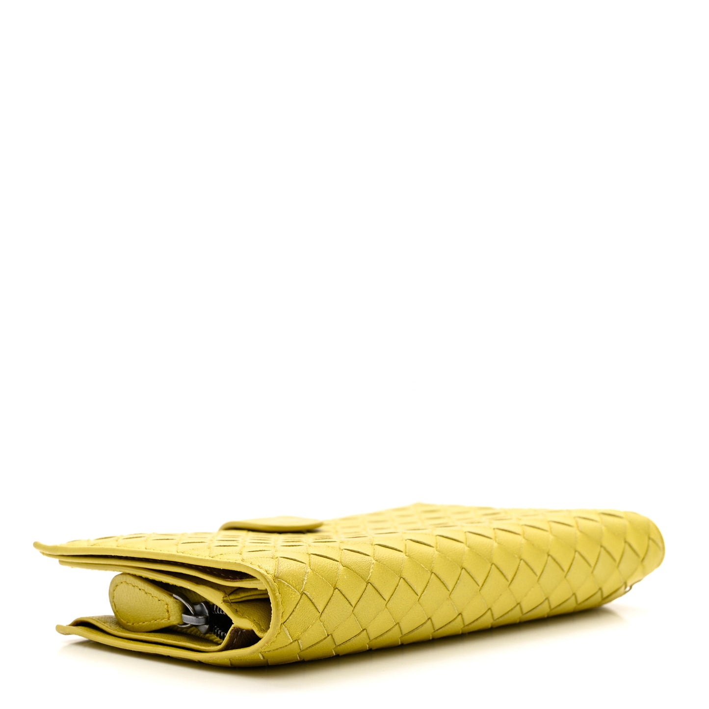 Nappa Intrecciato Continental Snap Wallet Kiwi