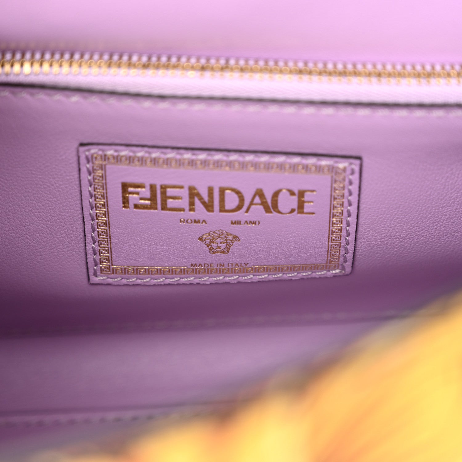 Versace X FENDI Grained Calfskin Fendace La Medusa Medium Top Handle Bag Black Multicolor 6 of 10
