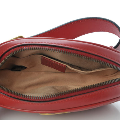 Gucci Calfskin Matelasse GG Marmont Belt Bag 85 34 Hibiscus Red 7 of 7
