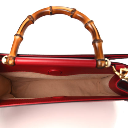 Gucci Nappa Bamboo Web Small Nymphaea Top Handle Bag Hibiscus Red 6 of 10