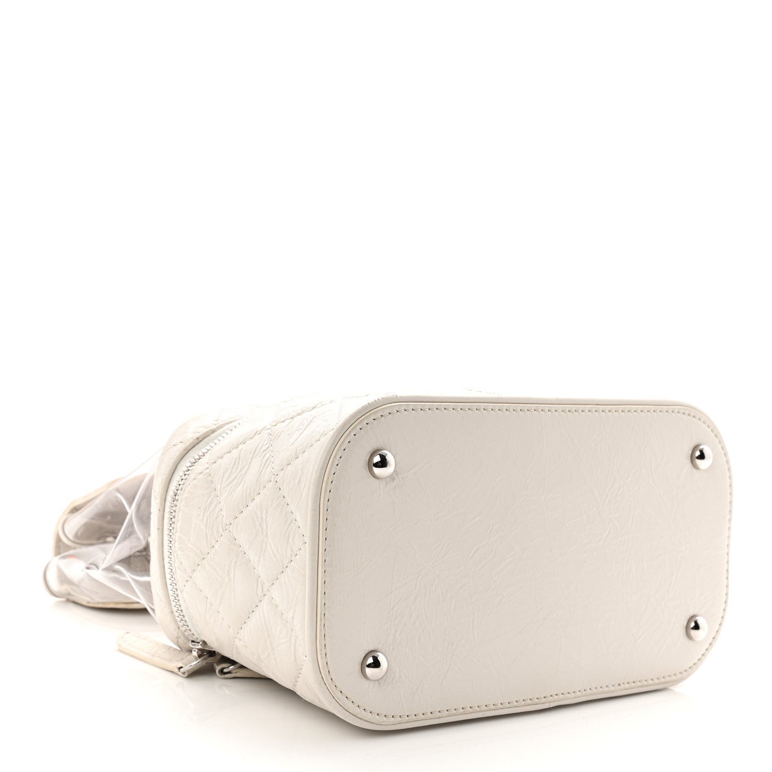 Chanel Crumpled Calfskin PVC Quilted Flap White 4 of 13
